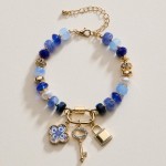Wholesale beaded Bracelet Key Clover Lock Charms D