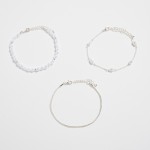 Wholesale set There Chain Link Pearl Beaded Bracelets L Extender L