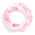 Wholesale set Three Marbled Acetate Bead Beaded Stretch Bracelet D