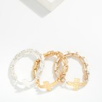 Wholesale metal Paperclip Chain Link Bracelet Hammered Metal Cross D