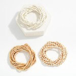 Wholesale set Matte Metal Square Bead Beaded Stretch Bracelets D