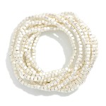 Wholesale set Matte Metal Square Bead Beaded Stretch Bracelets D