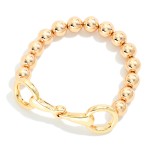 Wholesale metal Beaded Stretch Bracelet Horsebit Detail D