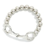 Wholesale metal Beaded Stretch Bracelet Horsebit Detail D