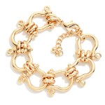 Wholesale chain Link Metal Horseshoe Bracelet D Extender L