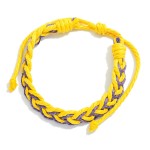 Wholesale two Game Day Braided Rope Bracelet Adjustable D