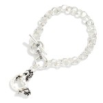 Wholesale double Circle Link Chain Link Bracelet Metal Horse Horseshoe Charm D
