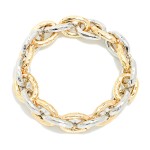 Wholesale hammered Metal Chain Link Stretch Bracelet D