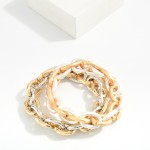 Wholesale hammered Metal Chain Link Stretch Bracelet D