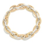 Wholesale metal Chain Link Stretch Bracelet Twisted Links D