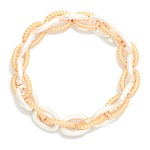 Wholesale metal Chain Link Stretch Bracelet Twisted Links D
