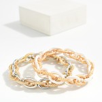 Wholesale metal Chain Link Stretch Bracelet Twisted Links D