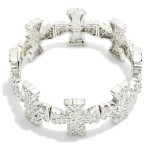 Wholesale metal Baroque Plus Crosses Stretch Bracelet D