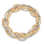 Wholesale metal Chain Link Stretch Bracelet Twisted Links D
