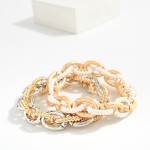 Wholesale metal Chain Link Stretch Bracelet Twisted Links D