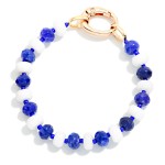 Wholesale game Day Faceted Bead Stretch Bracelet Metal Oval Clasp D