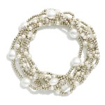 Wholesale set Metal Bead Pearl Beaded Bracelets D
