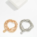Wholesale set Four Metal Beaded Stretch Bracelets Plus Crosses Cross Charm D