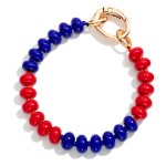 Wholesale two Game Day Beaded Stretch Bracelet Oval Clasp D