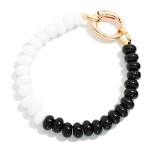 Wholesale two Game Day Beaded Bracelet Metal Oval Clasp D