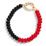 Wholesale two Game Day Beaded Bracelet Metal Oval Clasp D