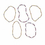 Wholesale set Five Game Day Beaded Stretch Bracelets Pearl Details D