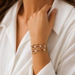Wholesale set Five Game Day Beaded Stretch Bracelets Pearl Details D