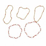 Wholesale set Five Game Day Beaded Stretch Bracelets Pearl Details D