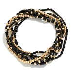 Wholesale set Petite Bead Beaded Stretch Bracelets Metal Tones Heishi Beads Cyli