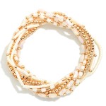 Wholesale set Petite Bead Beaded Stretch Bracelets Metal Tones Heishi Beads Cyli