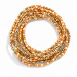 Wholesale set Metal Heishi Bead Beaded Stretch Bracelets D