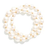 Wholesale set Two Textured Metallic Beaded Stretch Bracelets D