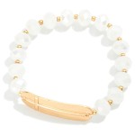 Wholesale faceted Bead Beaded Stretch Bracelet Metal East West Cross D