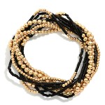 Wholesale set Heishi Bead Metal Beaded Stretch Bracelets D