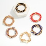 Wholesale set Heishi Bead Metal Beaded Stretch Bracelets D