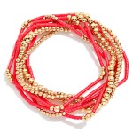 Wholesale set Heishi Bead Metal Beaded Stretch Bracelets D