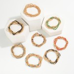 Wholesale set Metal Petite Bead Cylinder Bead Beaded Stretch Bracelets D