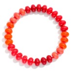 Wholesale acetate Stone Bead Beaded Stretch Bracelet D