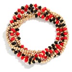 Wholesale set Game Day Beaded Stretch Bracelets D