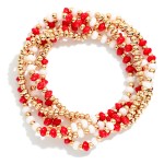 Wholesale set Game Day Beaded Stretch Bracelets D
