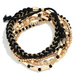 Wholesale set Metal Bead Braided String Stretch Bracelets D
