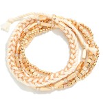 Wholesale set Metal Bead Braided String Stretch Bracelets D