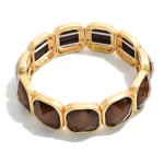 Wholesale faceted Acetate Metal Cube Stretch Bracelet D