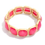Wholesale faceted Acetate Metal Cube Stretch Bracelet D