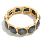 Wholesale faceted Acetate Metal Cube Stretch Bracelet D