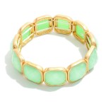 Wholesale faceted Acetate Metal Cube Stretch Bracelet D