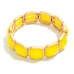 Wholesale faceted Acetate Metal Cube Stretch Bracelet D