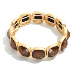 Wholesale faceted Acetate Metal Cube Stretch Bracelet D