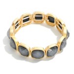 Wholesale faceted Acetate Metal Cube Stretch Bracelet D
