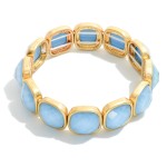 Wholesale faceted Acetate Metal Cube Stretch Bracelet D